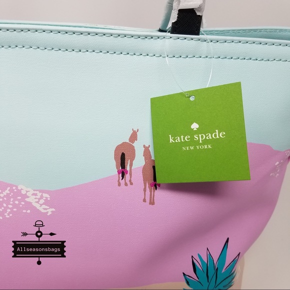 Kate spade car Francis scenic route tote RARE blue - Picture 7 of 8